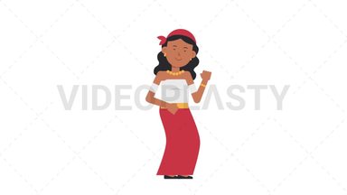 Romani Woman Dancing Stock Animation