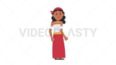 Romani Woman Dizzy Stock Animation