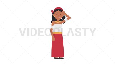 Romani Woman Fever Stock Animation