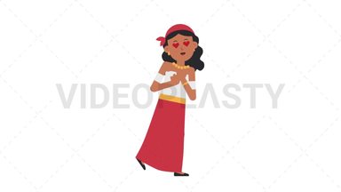 Romani Woman In Love Stock Animation