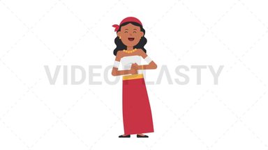 Romani Woman Laughing Stock Animation
