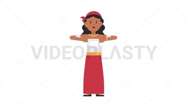 Romani Woman Putting on Face Mask Stock Animation
