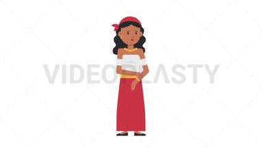 Romani Woman Sad Stock Animation