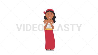 Romani Woman Scared Stock Animation