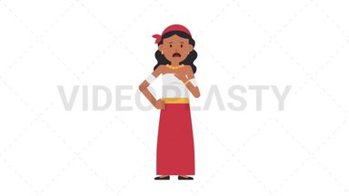 Romani Woman Shortness of Breath Stock Animation