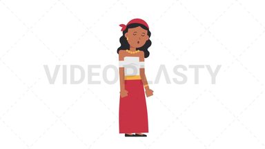 Romani Woman Sleepy Stock Animation