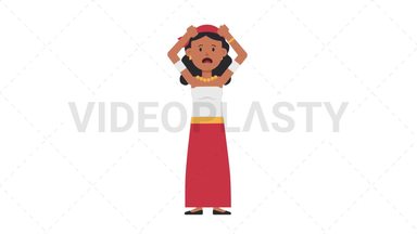 Romani Woman Stressed Stock Animation