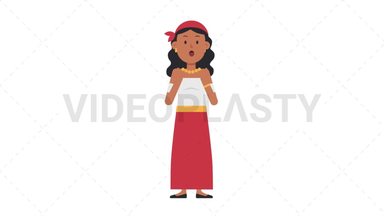 Romani Woman Surprised Stock Animation