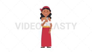 Romani Woman Talking on Microphone Stock Animation