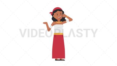 Romani Woman Talking on the Phone Happy Stock Animation