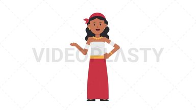 Romani Woman Talking Stock Animation