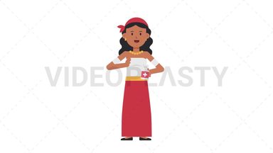 Romani Woman Using Disinfectant Spray Stock Animation