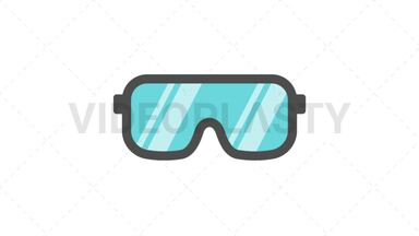 Safety Glasses Icon Stock Animation