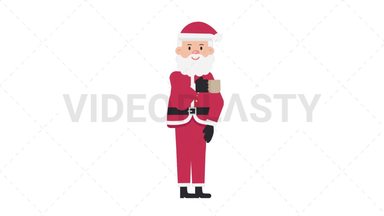 Santa Claus Drinking Coffee Stock Animation