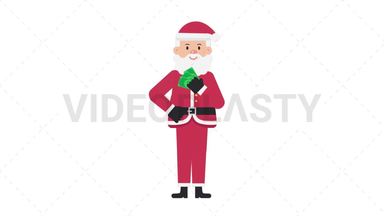 Santa Claus Holding Cash Stock Animation