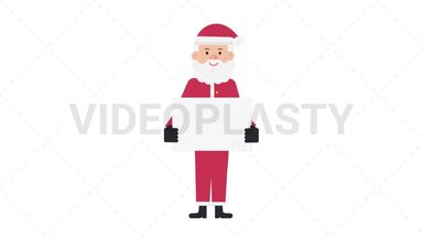 Santa Claus Holding Poster Stock Animation