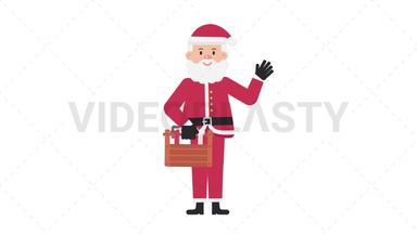 Santa Claus Holding Toolbox Stock Animation