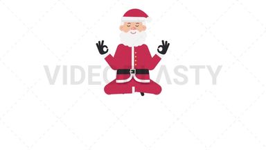 Santa Claus Meditating Stock Animation