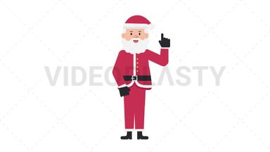 Santa Claus Pointing Above Stock Animation