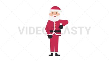 Santa Claus Pointing Below Stock Animation