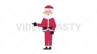 Santa Claus Pointing Left Stock Animation