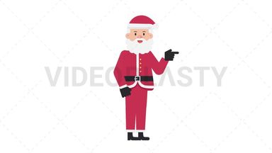Santa Claus Pointing Right Stock Animation