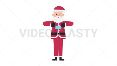 Santa Claus Putting on Face Mask Stock Animation