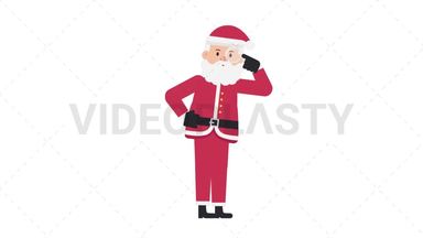Santa Claus Searching with a Magnifying Glass Stock Animation
