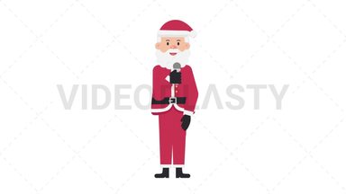 Santa Claus Talking on Microphone Stock Animation