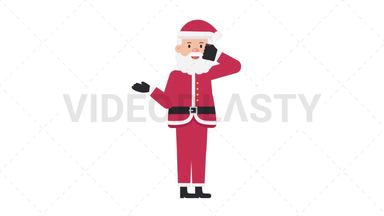 Santa Claus Talking on the Phone Happy Stock Animation