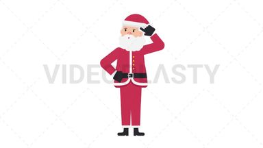 Santa Claus Thinking Stock Animation