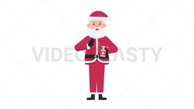 Santa Claus Using Disinfectant Spray Stock Animation