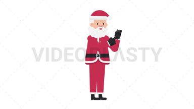 Santa Claus Using Phone Stock Animation