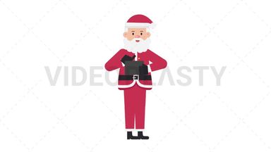 Santa Claus Using Tablet Happy Stock Animation