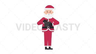 Santa Claus Using Tablet Sad Stock Animation