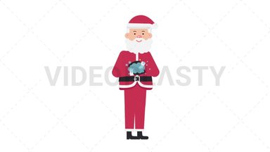 Santa Claus Washing Hands Stock Animation