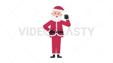 Santa Claus Waving Stock Animation