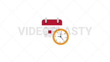 Schedule Flat Icon Stock Animation