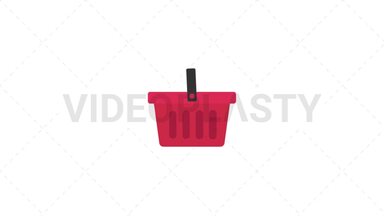 Shopping Basket Flat Icon Stock Animation