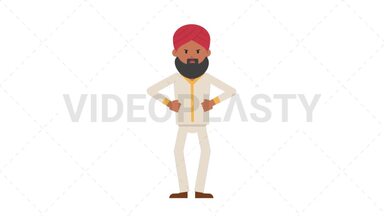 Sikh Man Angry Stock Animation