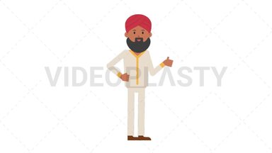 Sikh Man Approve Stock Animation