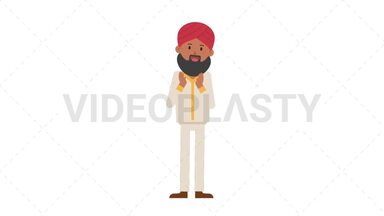 Sikh Man Clapping Stock Animation