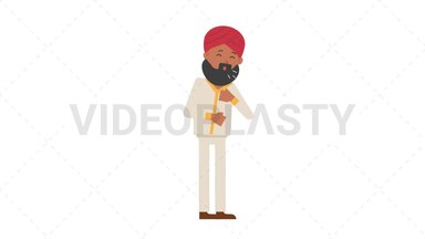 Sikh Man Coughing Stock Animation