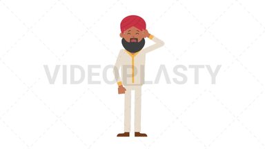 Sikh Man Crying Stock Animation