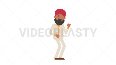 Sikh Man Dancing Stock Animation