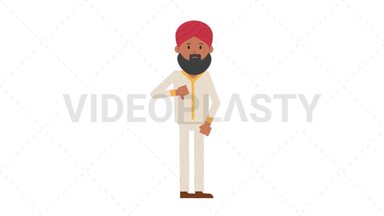 Sikh Man Disapprove Stock Animation