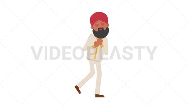 Sikh Man In Love Stock Animation