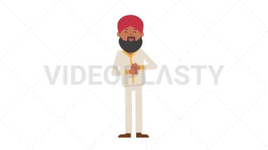 Sikh Man Laughing Stock Animation