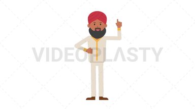 Sikh Man Pointing Above Stock Animation