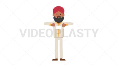 Sikh Man Putting on Face Mask Stock Animation